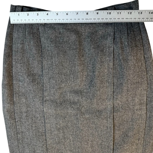 Vintage Union Saks Fifth Avenue Gray Wool Unlined Skirt - Picture 4 of 6